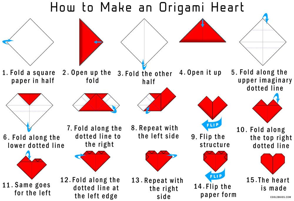 Сердце оригами из бумаги: схема и видео подборка совершенно бесплатно
