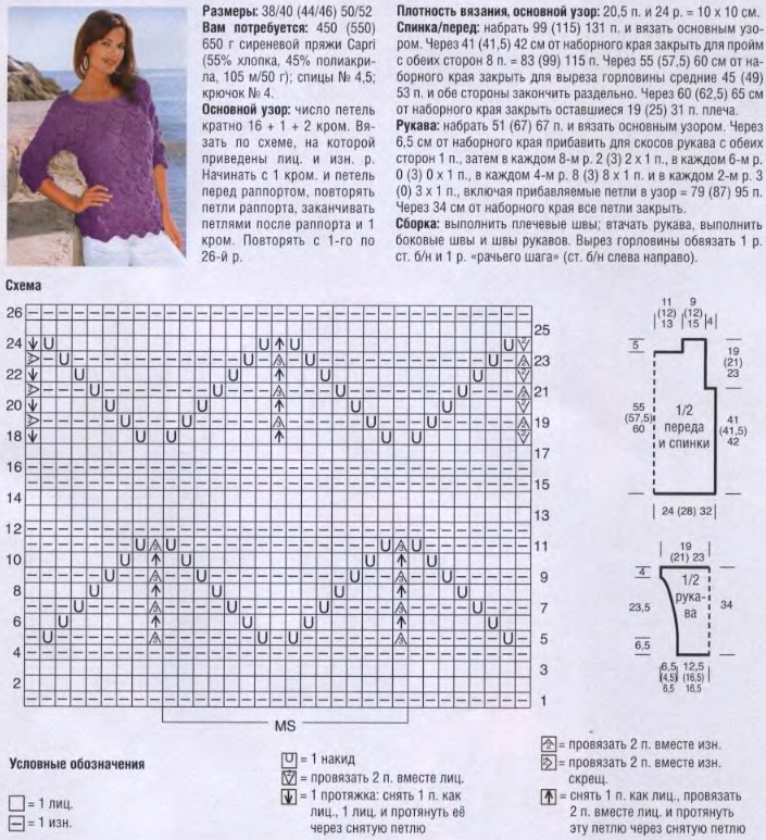 Вязание женских кофточек спицами с описанием и схемами возраст 50