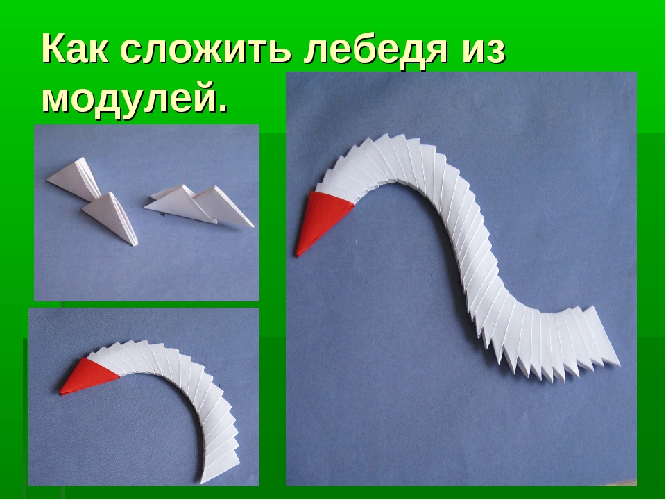 Модульное оригами лебедь для начинающих