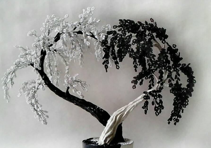 Дерево инь-янь из бисера: пошаговое плетение элемента декора