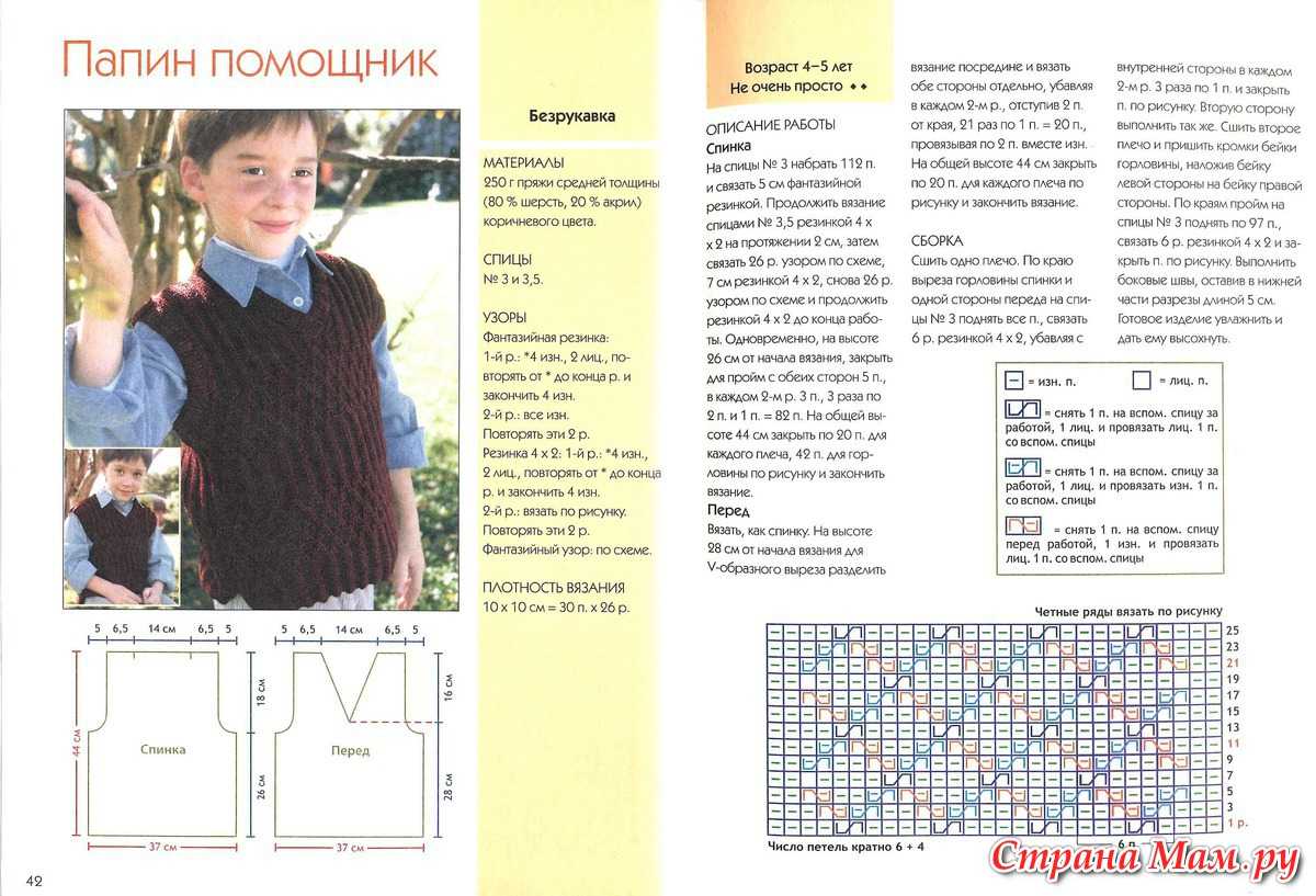 Жилет для мальчика спицами - вязание жилетки для мальчика спицами