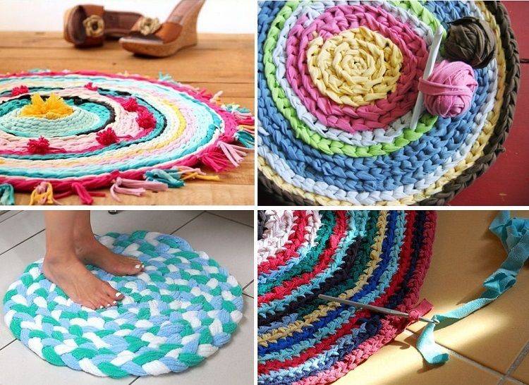 Коврики из старых вещей своими руками без спиц и крючка