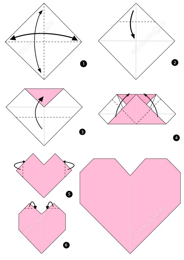 Оригами-сердце из бумаги – эксклюзивный подарок на День Влюбленных  по схеме пошагово с фото и видеоподборкой 