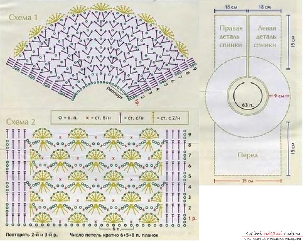 Одежда крючком схемы