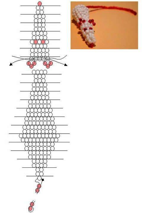 Мышка из бисера для начинающих со схемой