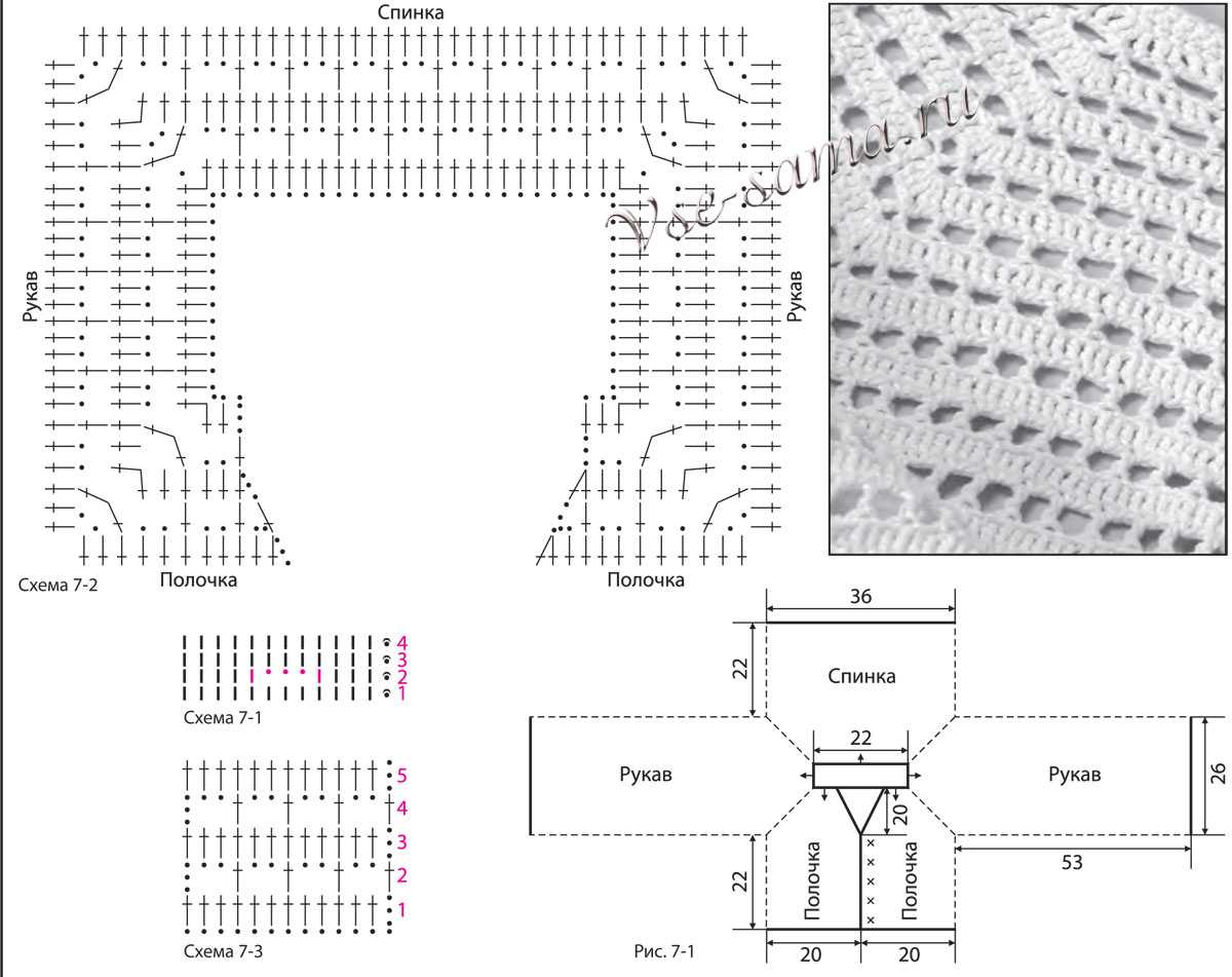 Вязание кофты реглан сверху крючком схемы