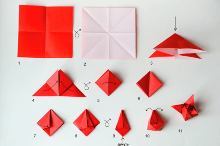 Оригами сделать цветок из бумаги своими руками пошаговое фото