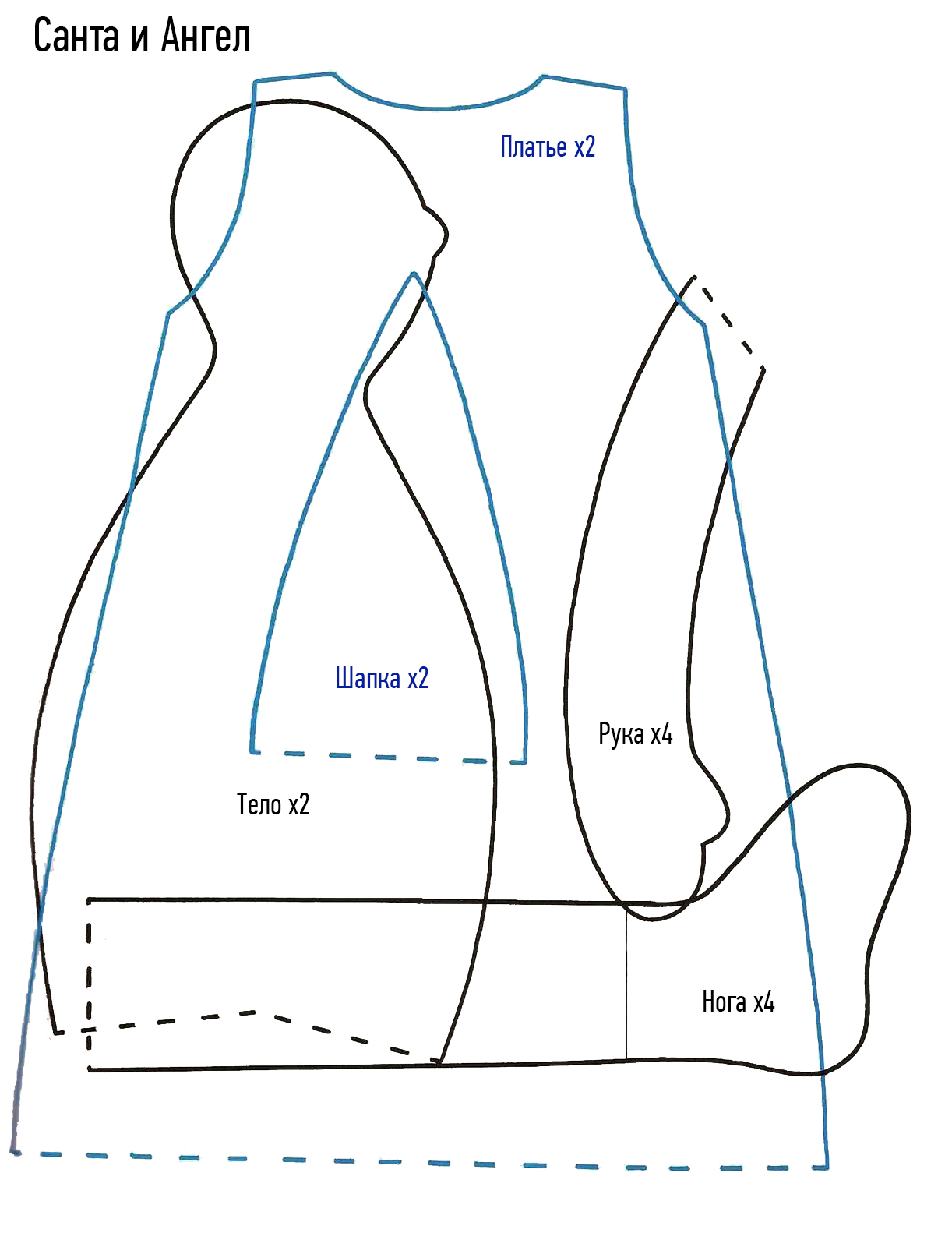 Заяц тильда: выкройка в натуральную величину с длинными ушами, мальчик и девочка