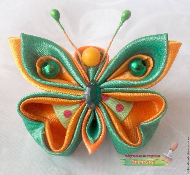 Как сделать бабочки из атласных лент своими руками – мастер-класс по изготовлению летних заколок