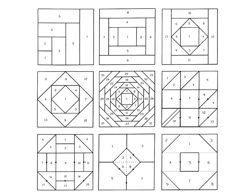 Блоки для лоскутного одеяла схемы