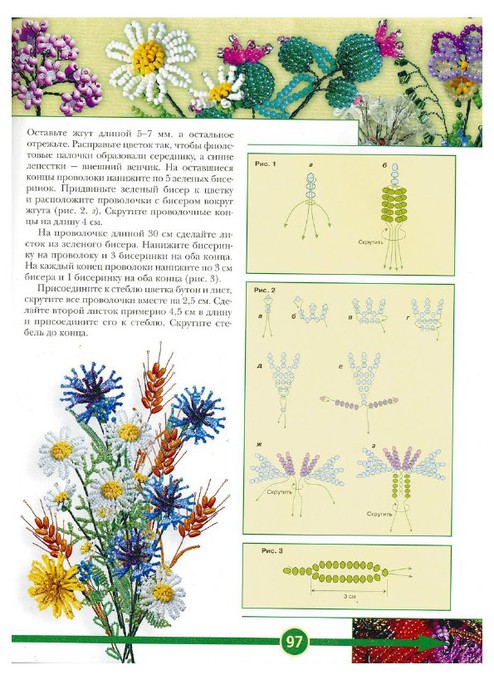 Василек из бисера схема