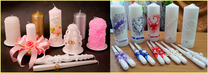 Оформление свадебных свечей: производство свечек для свадьбы своими руками, как их украсить и чем декорировать