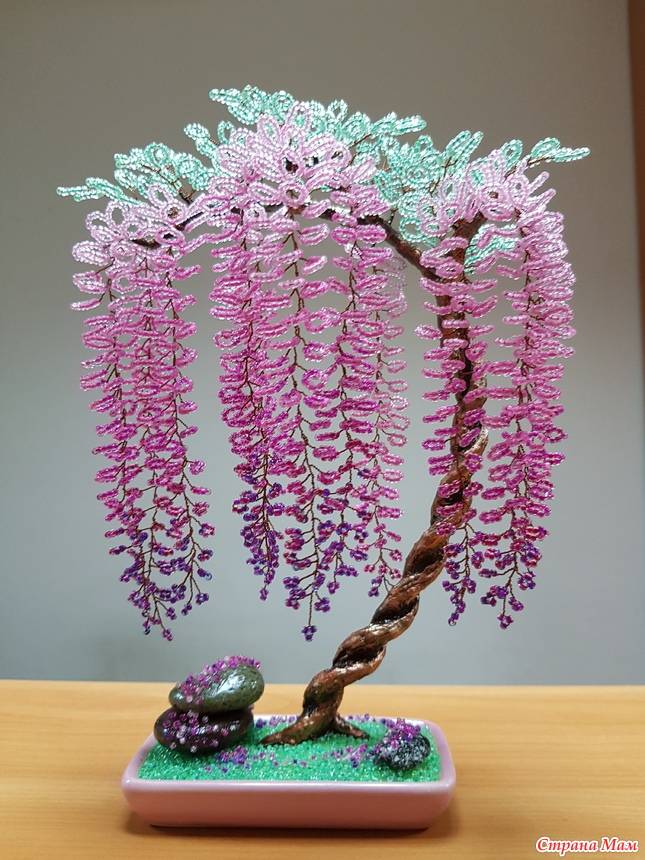 Глициния из бисера своими руками: плетение цветка по схеме для начинающих