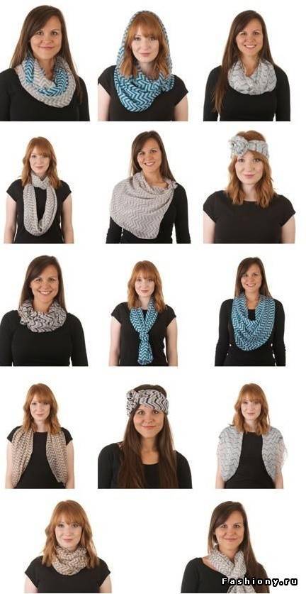 Способы завязывания шарфов и платков на шее: фото и видео