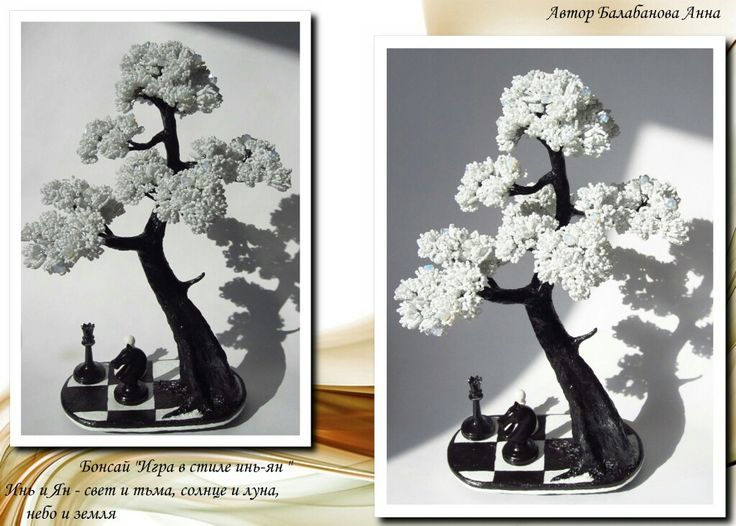 Искусство бонсай: плетем деревья и цветы из бисера по схемам