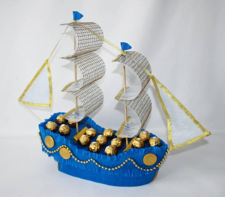 Корабль из конфет своими руками с пошаговым мастер классом и фото