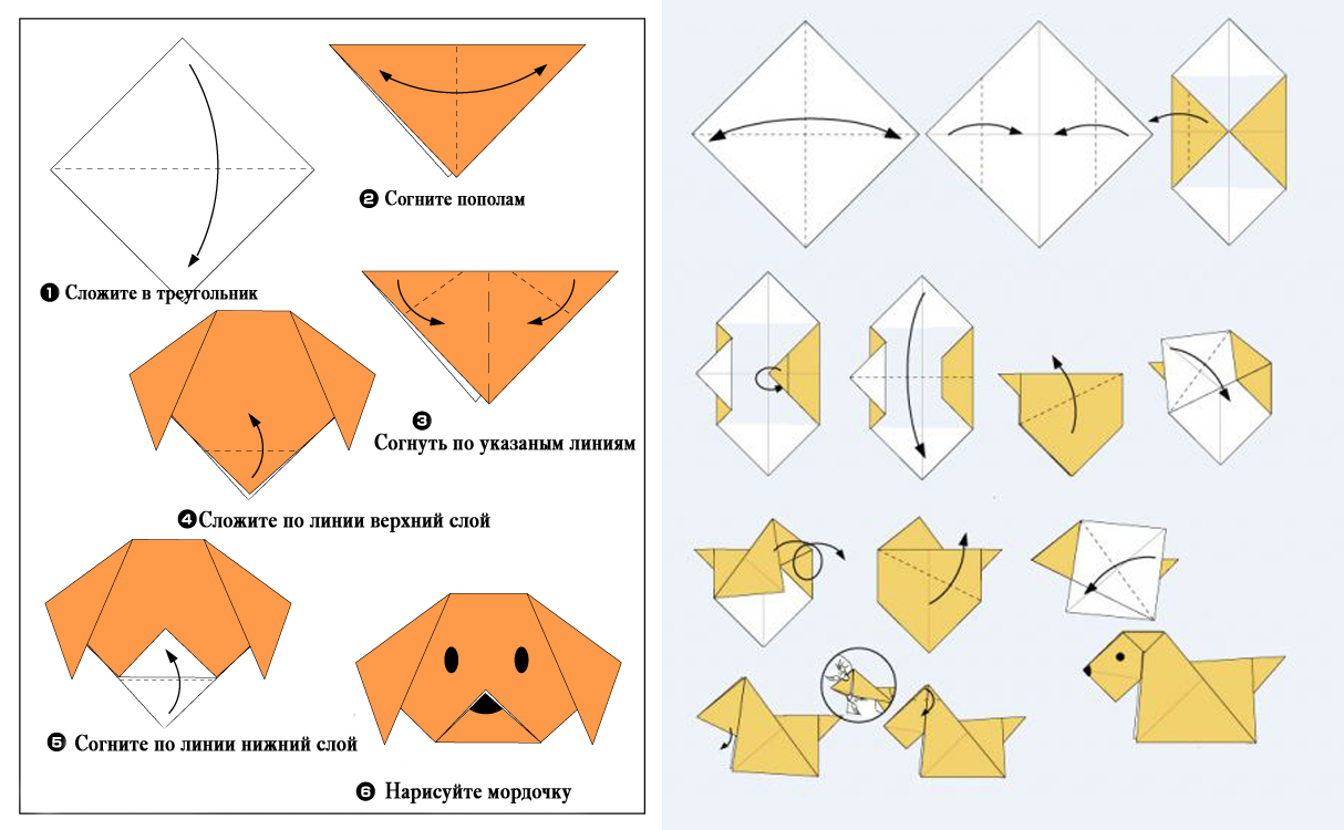 Схемы для оригами из бумаги