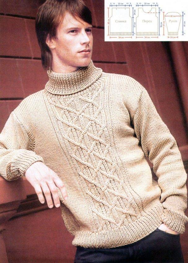 Для начинающих вязальщиц — вязание мужских свитеров спицами с описанием и схемами