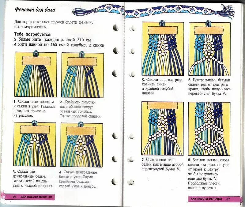 Схемы прямого плетения фенечек