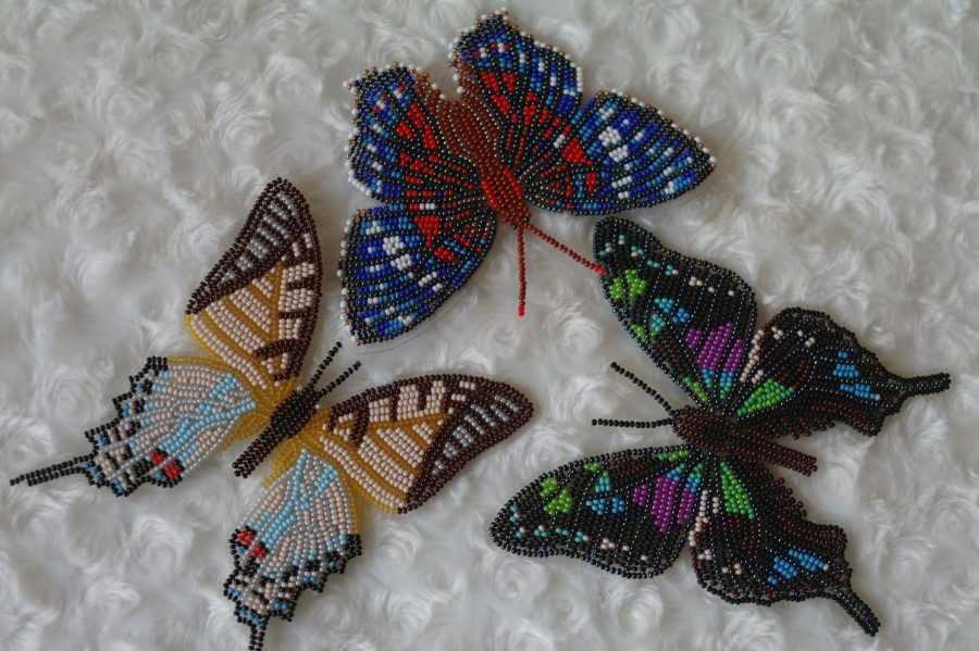 Бабочка из бисера: плетение крылатых насекомых своими руками