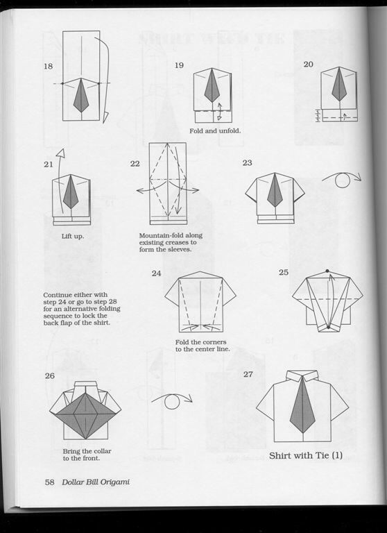 Как сделать рубашку из купюры с галстуком или без него
