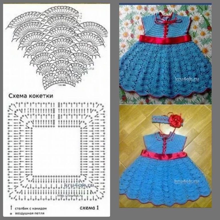Создание круглой кокетки крючком: как связать верхнюю часть детского платья