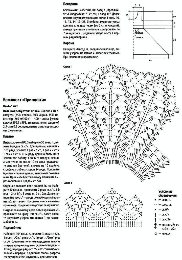 Вязание крючком детские платья с описанием