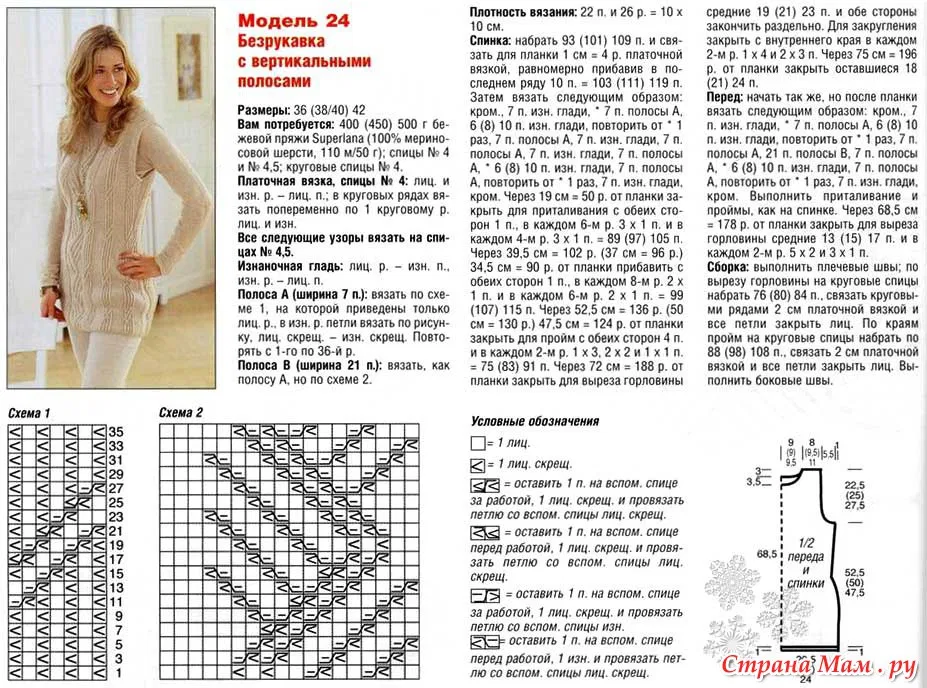Вязание спицами схемы модели и описание спицами