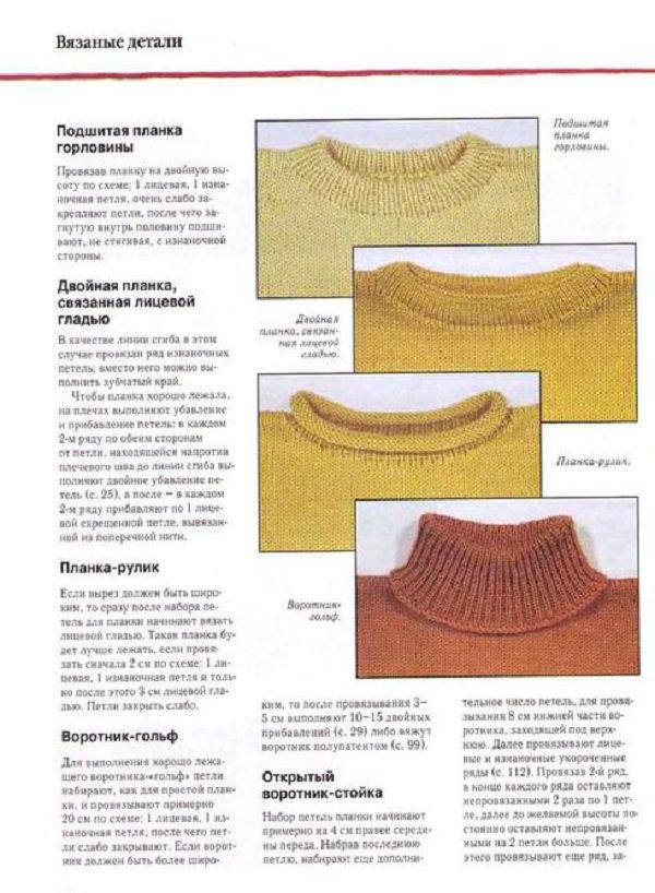 Вывязывание горловины спицами: фото-инструкция для новичков, пошаговый мастер-класс, обзоры вариантов горловин свитеров