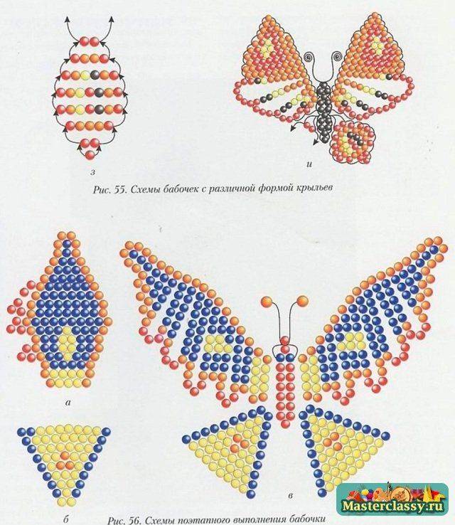 Фигурка из бисера бабочка схема