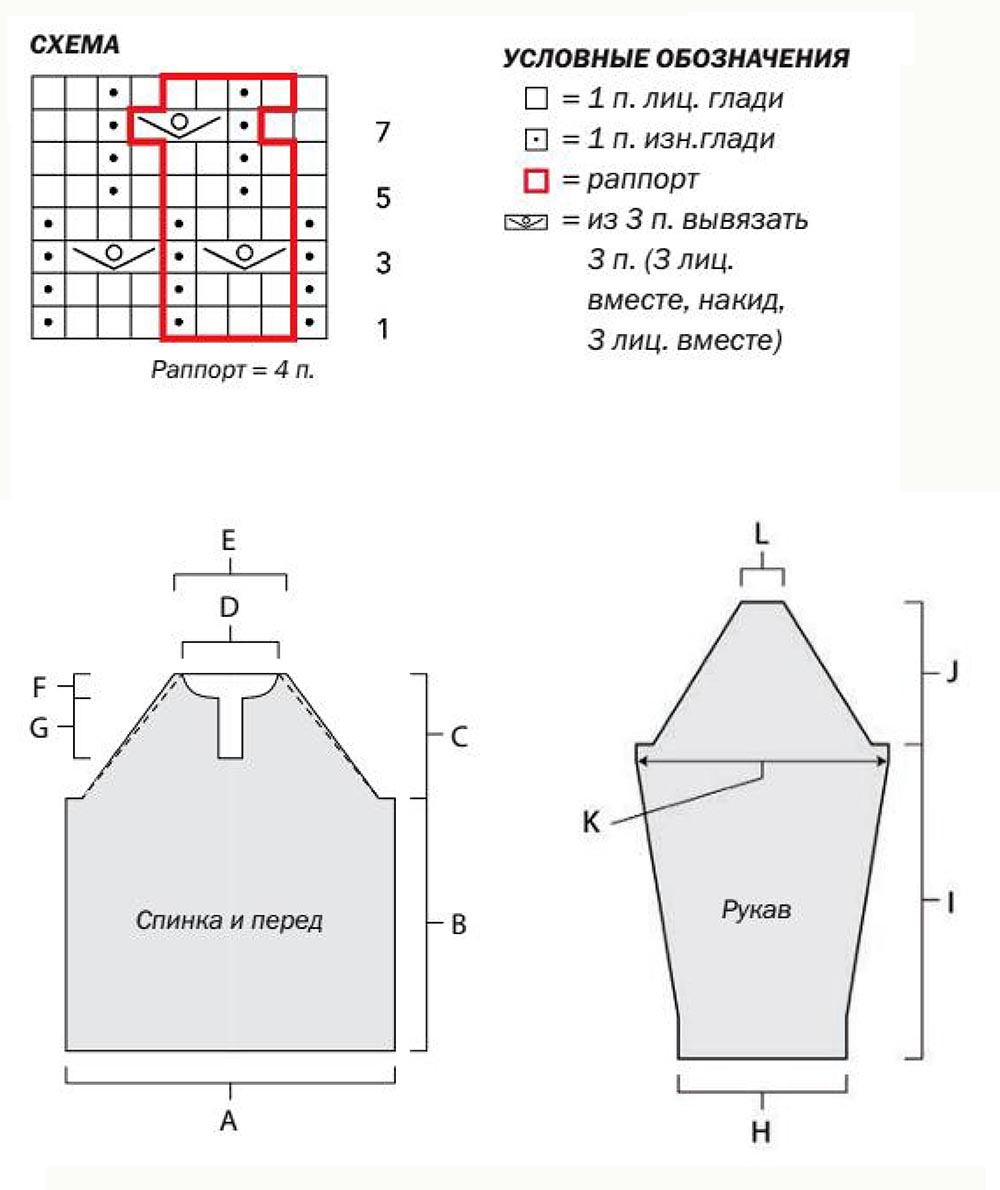 Мужской свитер реглан схема