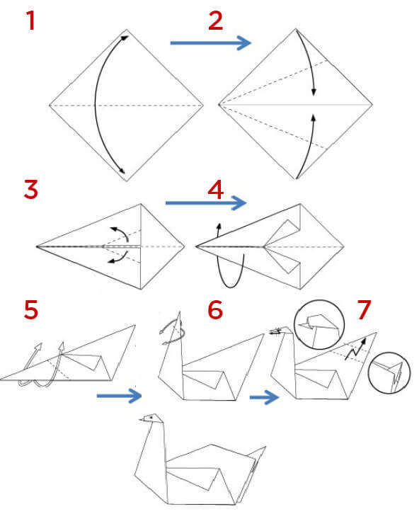 Оригами лебедь - инструкция, как сделать красивого лебедя в технике оригами (120 фото)