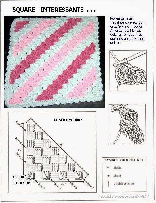 Техника тунисского вязания крючком для начинающих: орнаменты и фото