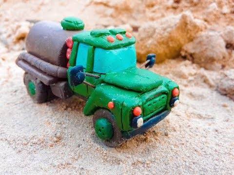 Детская поделка грузовика из пластилина. урок лепки. как из пластилина сделать фуру