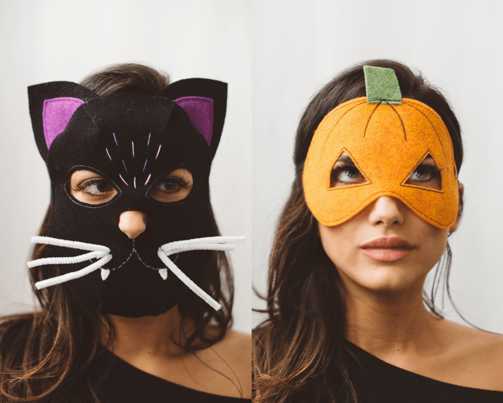 Какую маску можно сделать в домашних условиях. Самодельные маски на Хэллоуин. Маски на Хэллоуин для девочек. Маски из картона на Хэллоуин.