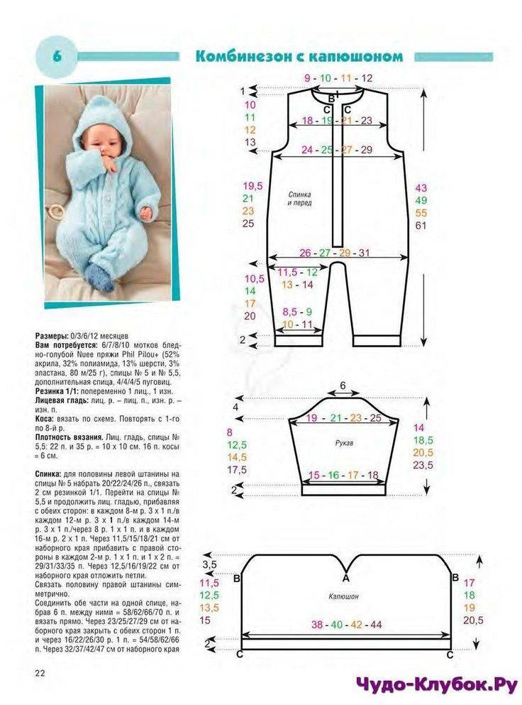 Комбинезон спицами для новорожденного. описание и схемы  | вяжем тут