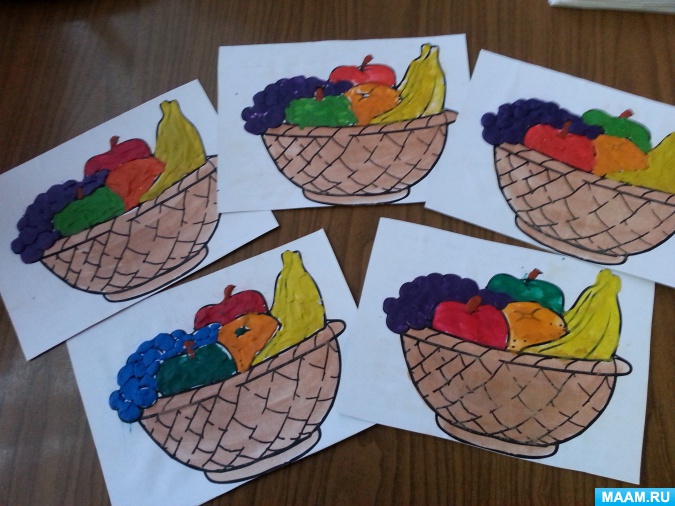 Аппликация из цветной бумаги овощи и фрукты. объемная аппликация из бумаги «тарелка с фруктами