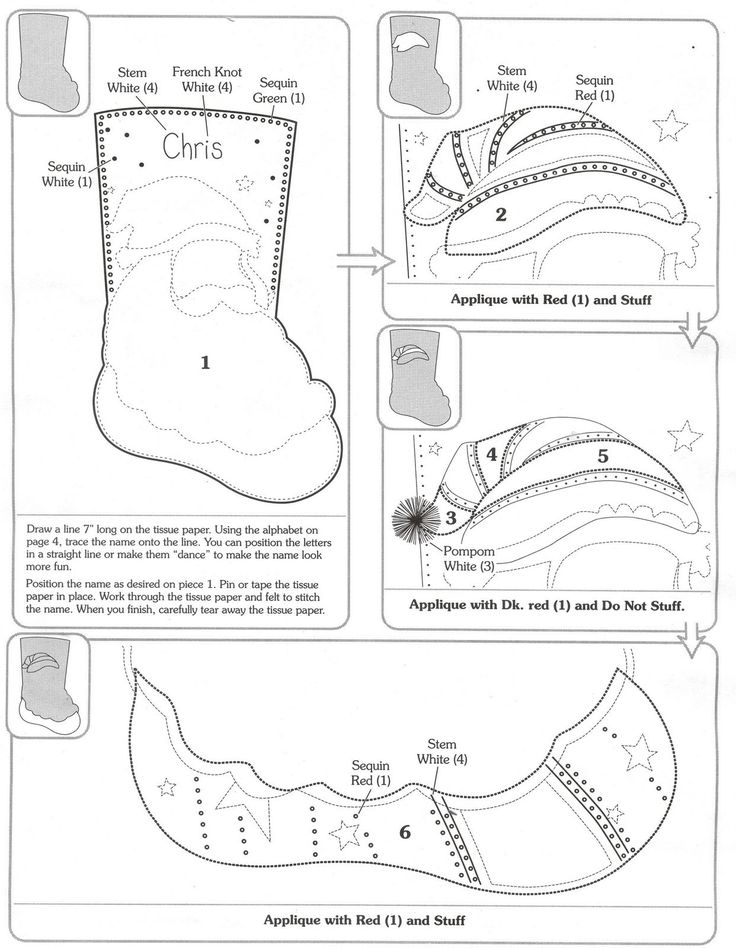 Как сделать новогодние носки для подарков своими руками: выкройки, схемы и советы