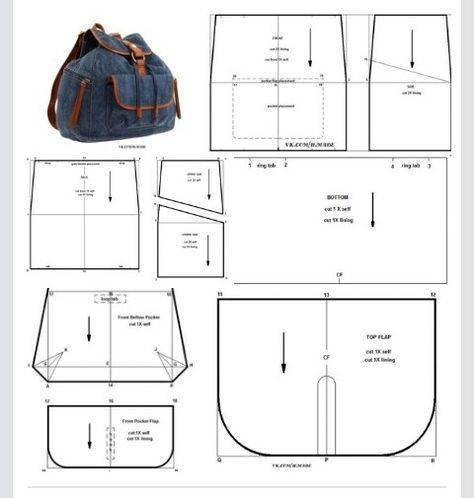 Рюкзак из джинсов своими руками: выкройка и мастер класс с пошаговыми фото и видео