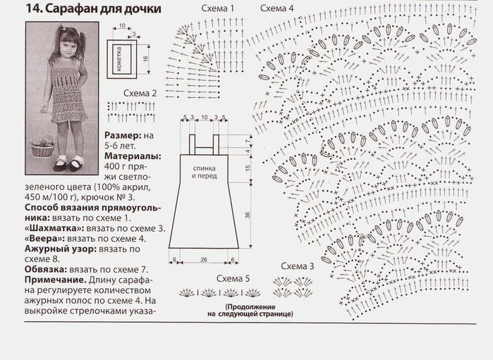 Платье крючком для девочки схемы и описание для начинающих 1 год