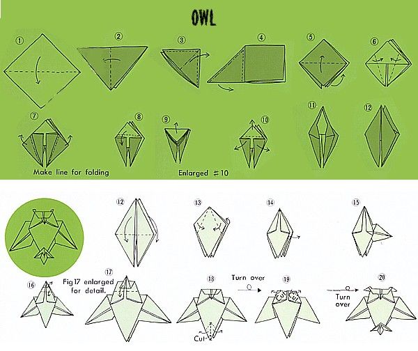 Оригами сова - простые способы создания поделок в виде совы (83 фото)