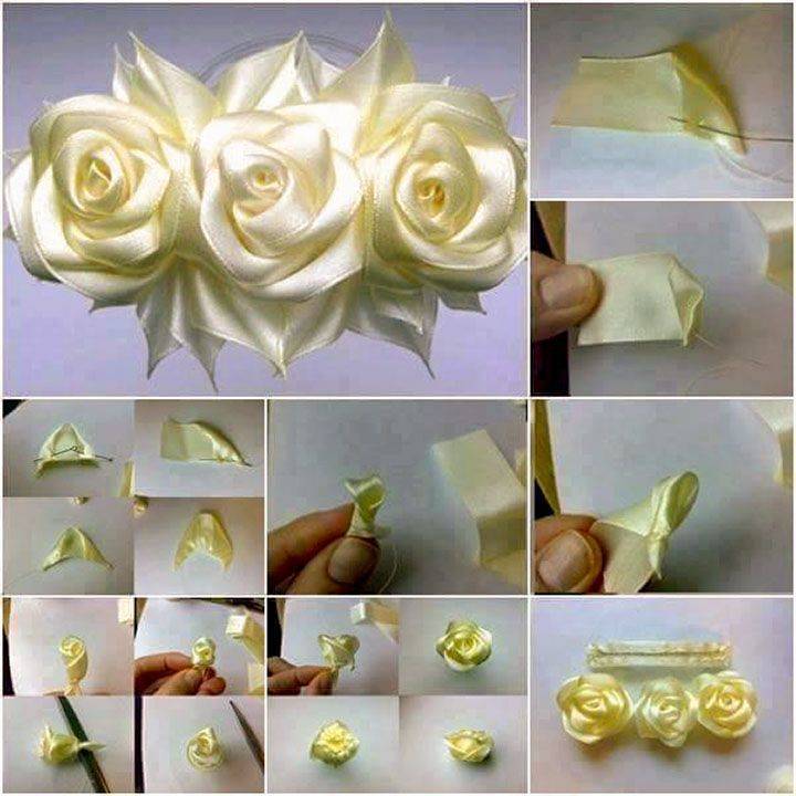 Как сделать цветы из лент своими руками: пошаговый мастер класс с видео