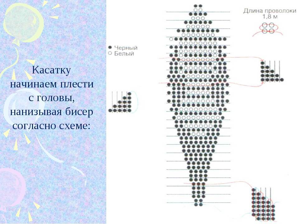 Касатка из бисера схема