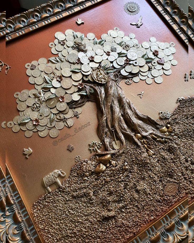 Денежное дерево панно из монет мастер класс - ogorod.guru