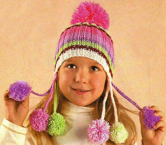 Детские шапочки, шарфики и варежки спицами или крючком
