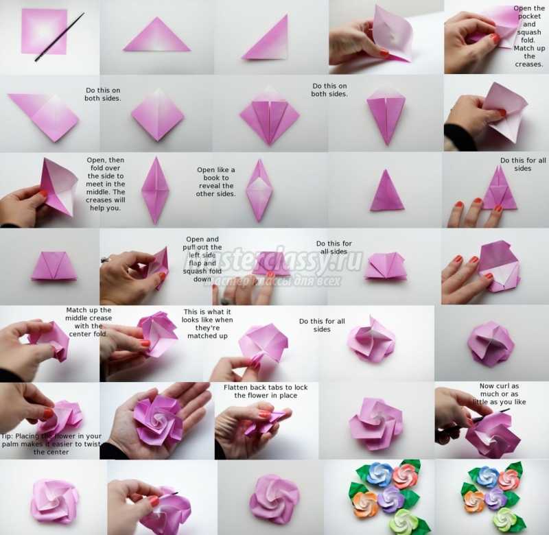 Оригами роза для начинающих — варианты сборки розы. маленькая розочка, фигурная роза, роза из бумажных спиралей, «живая» роза