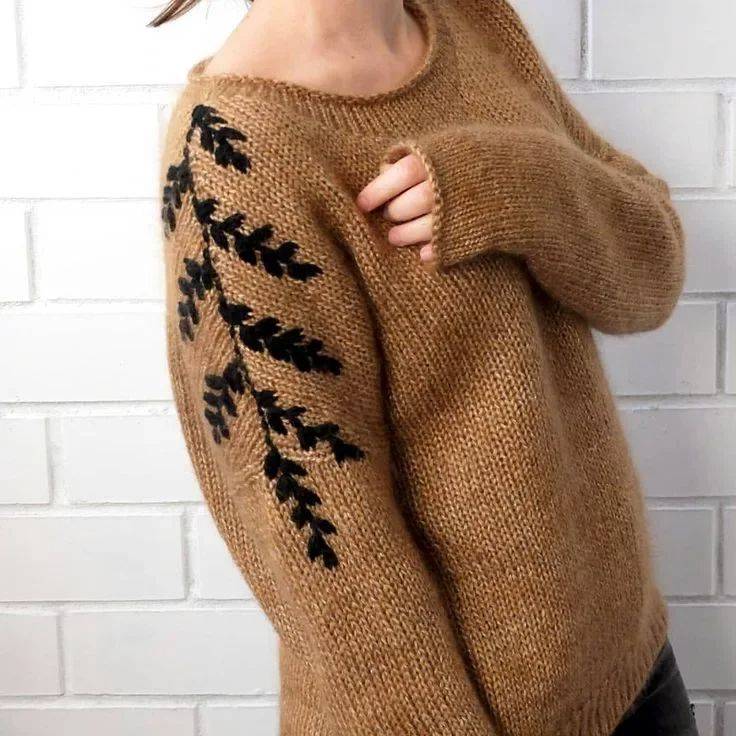Вышивка на свитере своими руками фото