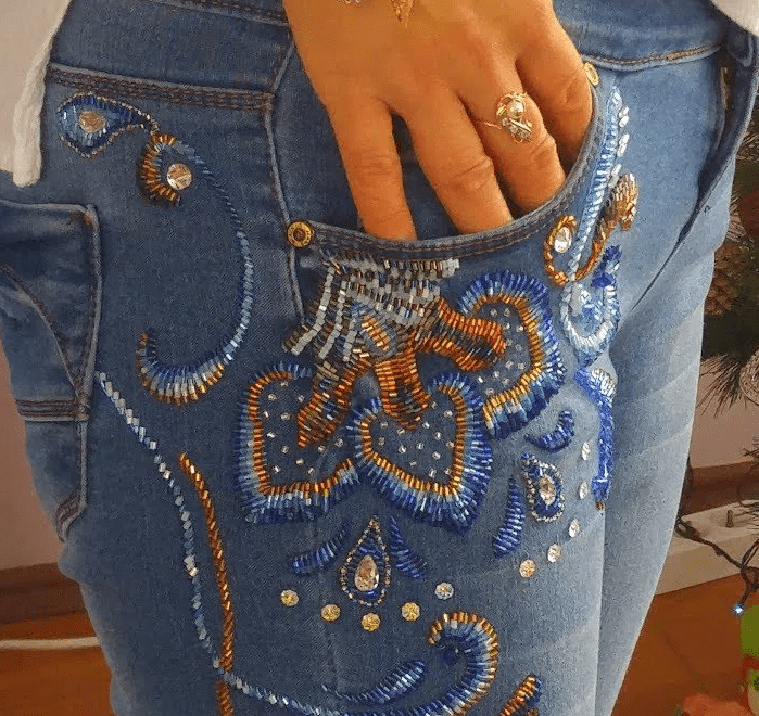 Вышивка на джинсах своими руками со схемами, фото и видео