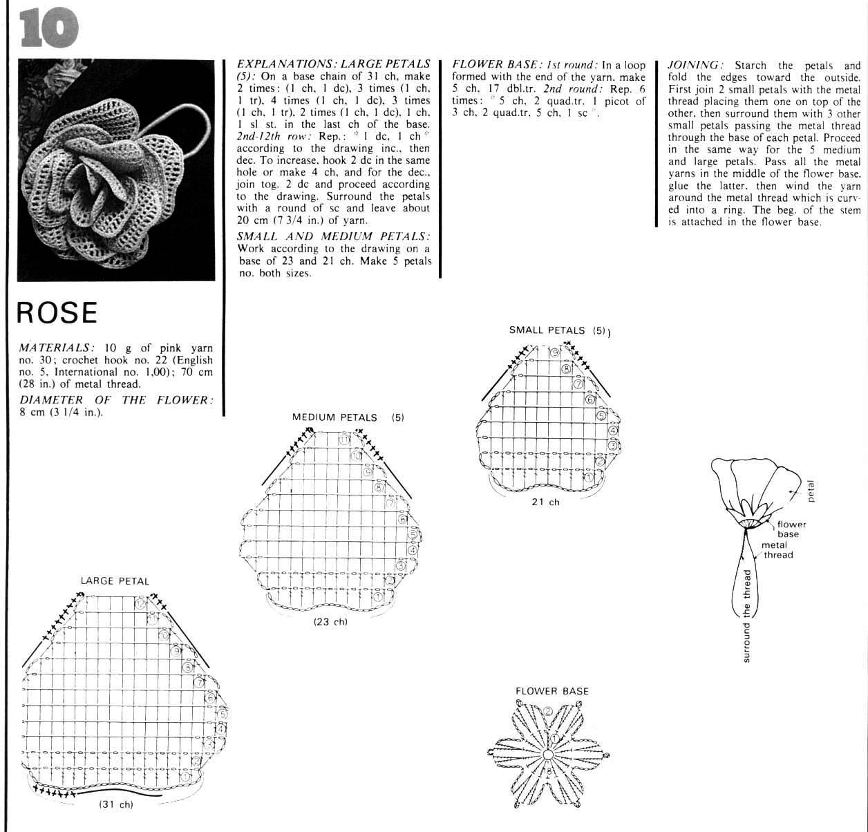 Роза крючком — схемы и описание как вязать розу своими руками. технология работы крючком + интересные идеи поделки