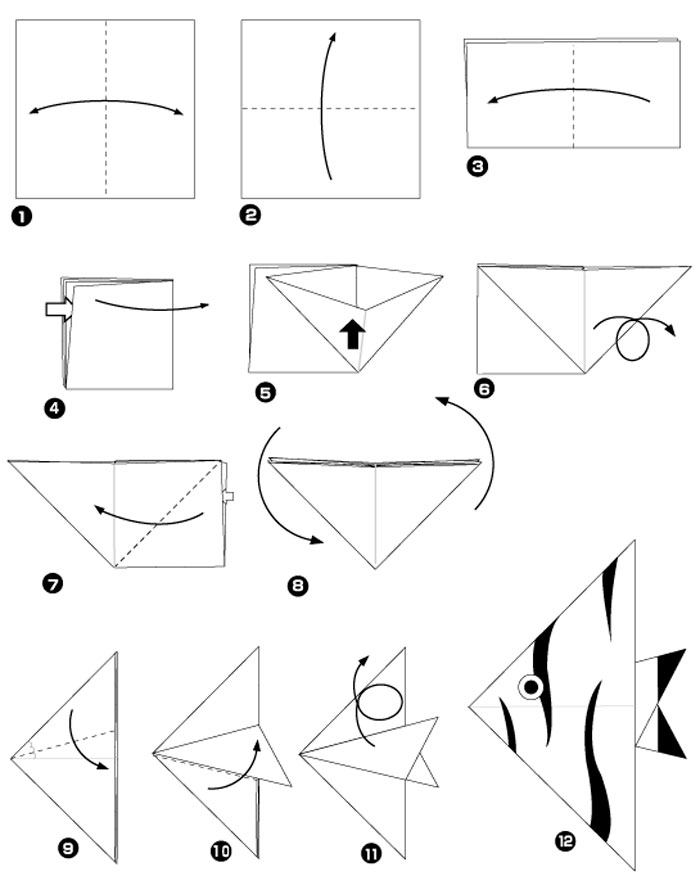 Оригами рыбка своими руками: поэтапно инструкция + 120 фото идей